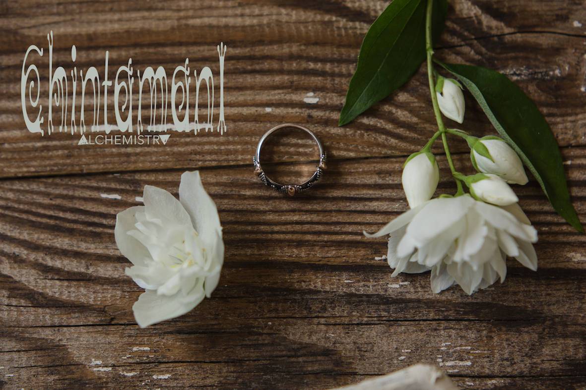 Chintamani Tribal Ring of Sterling Silver 925 & 20K Gold / Mixed Metal Textured Ring / HUAYRURO - ChintamaniAlchemi