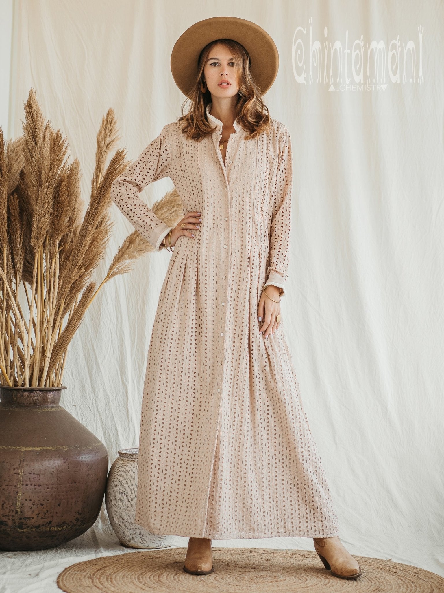 Organic Maxi Dress / Beige - ChintamaniAlchemi S Organic Maxi Dress / Beige - ChintamaniAlchemi S