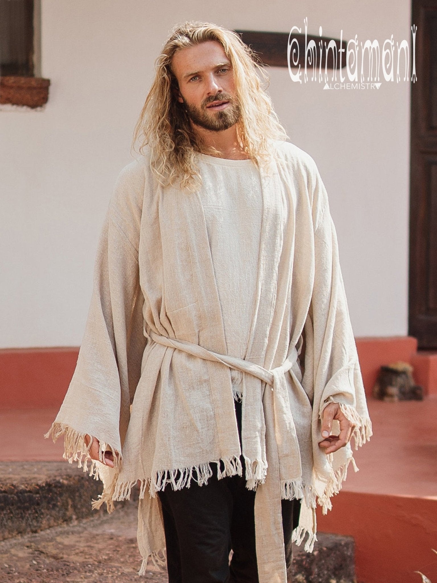 Cotton Kimono Robe / Beige