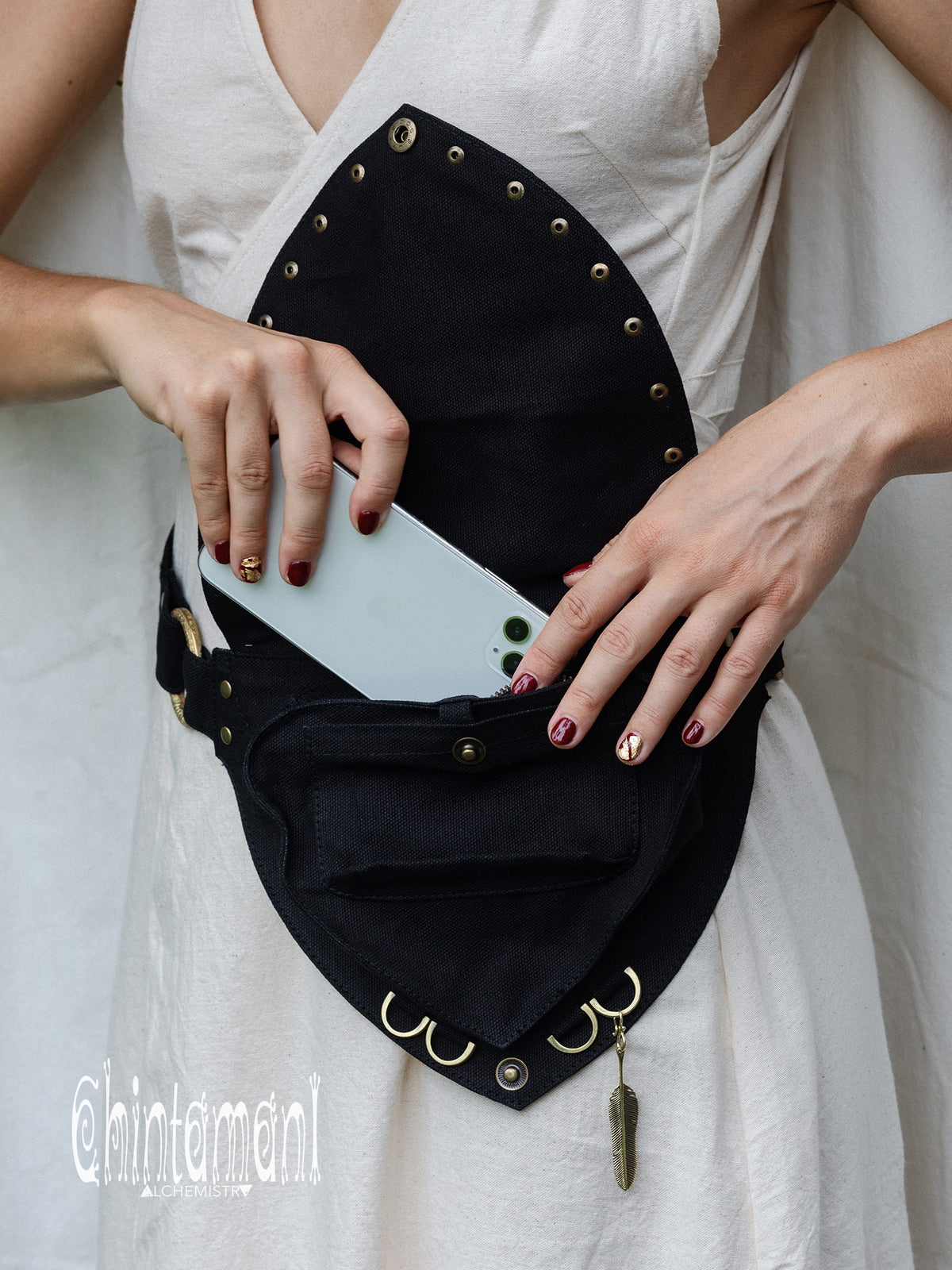 Shipibo Waist Bag / Black & Gray