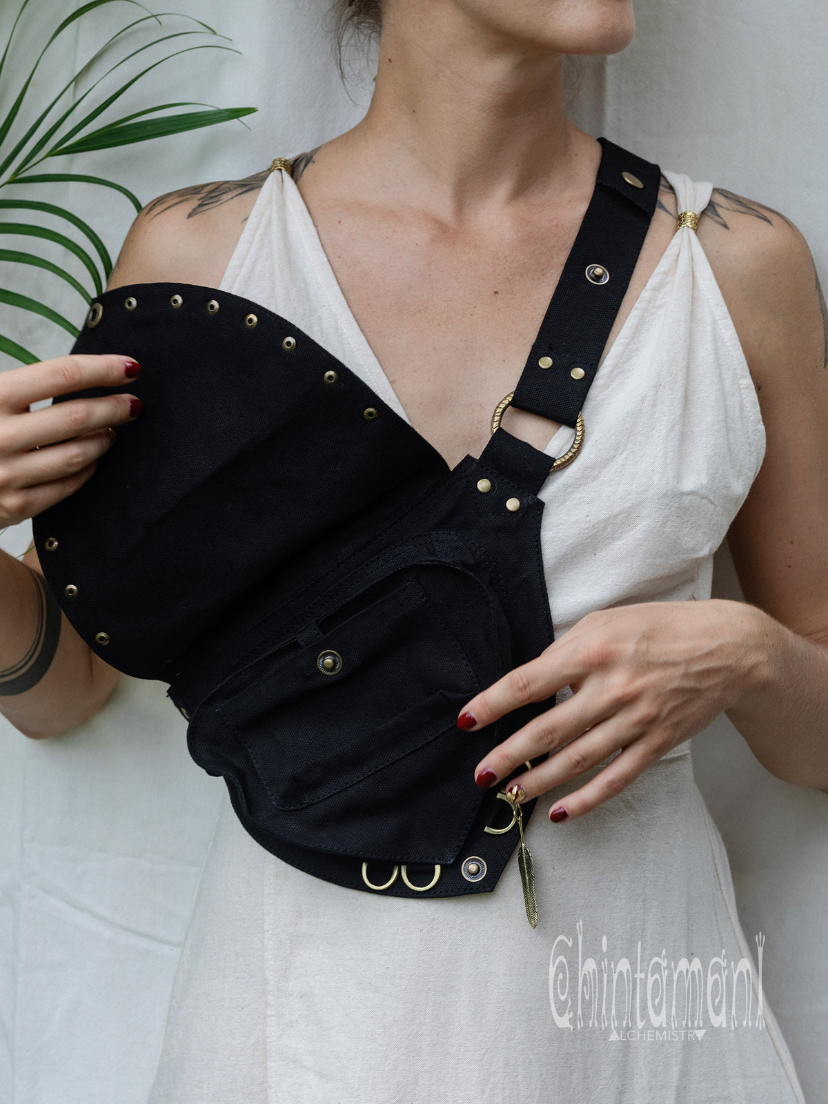 Shipibo Waist Bag / Black & Gray