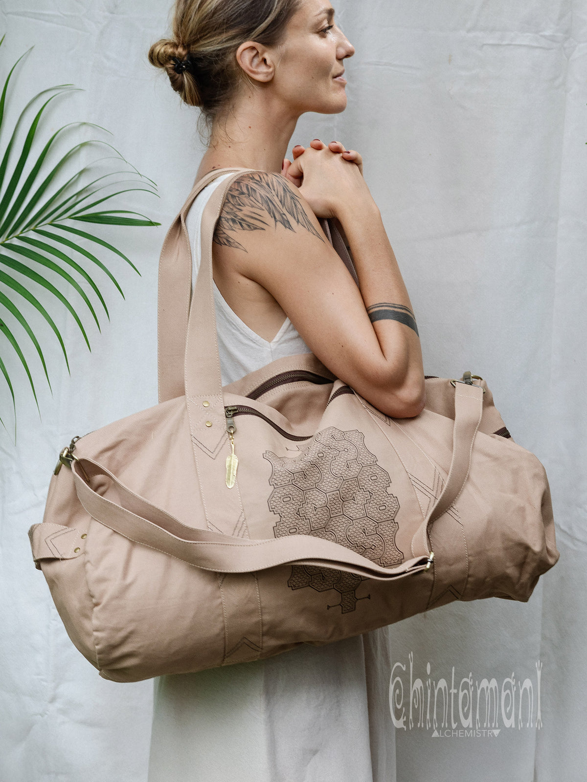 Tribal Duffle Bag / Beige