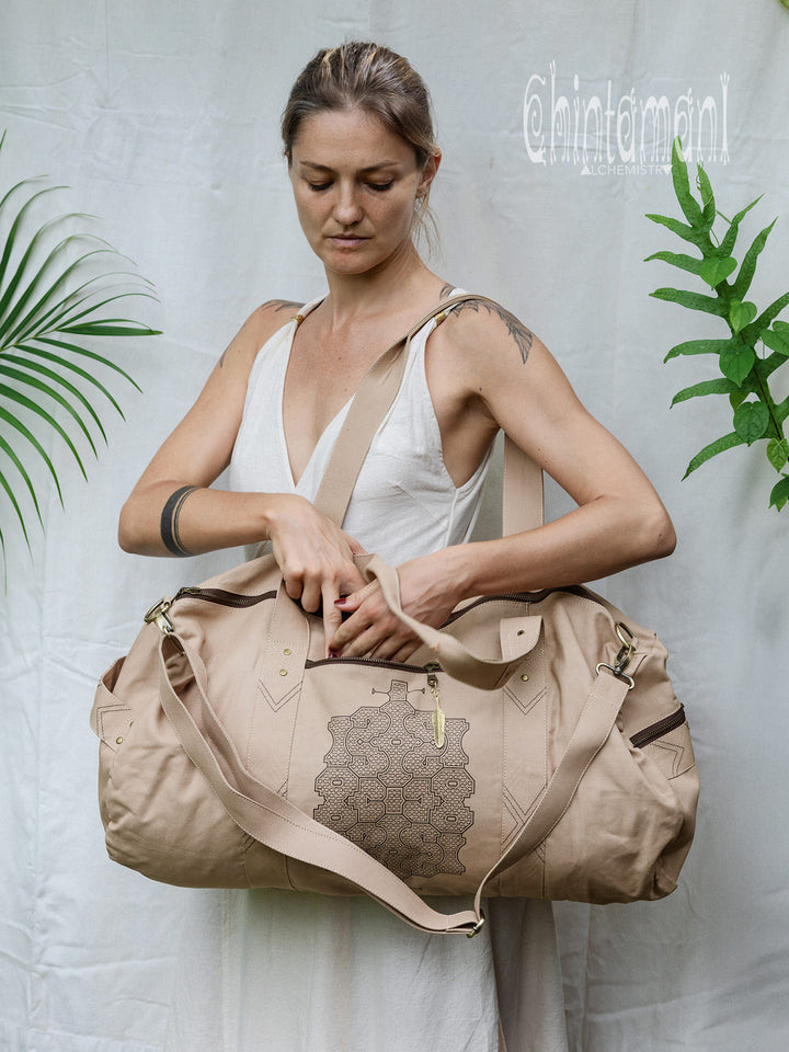 Tribal Duffle Bag / Beige