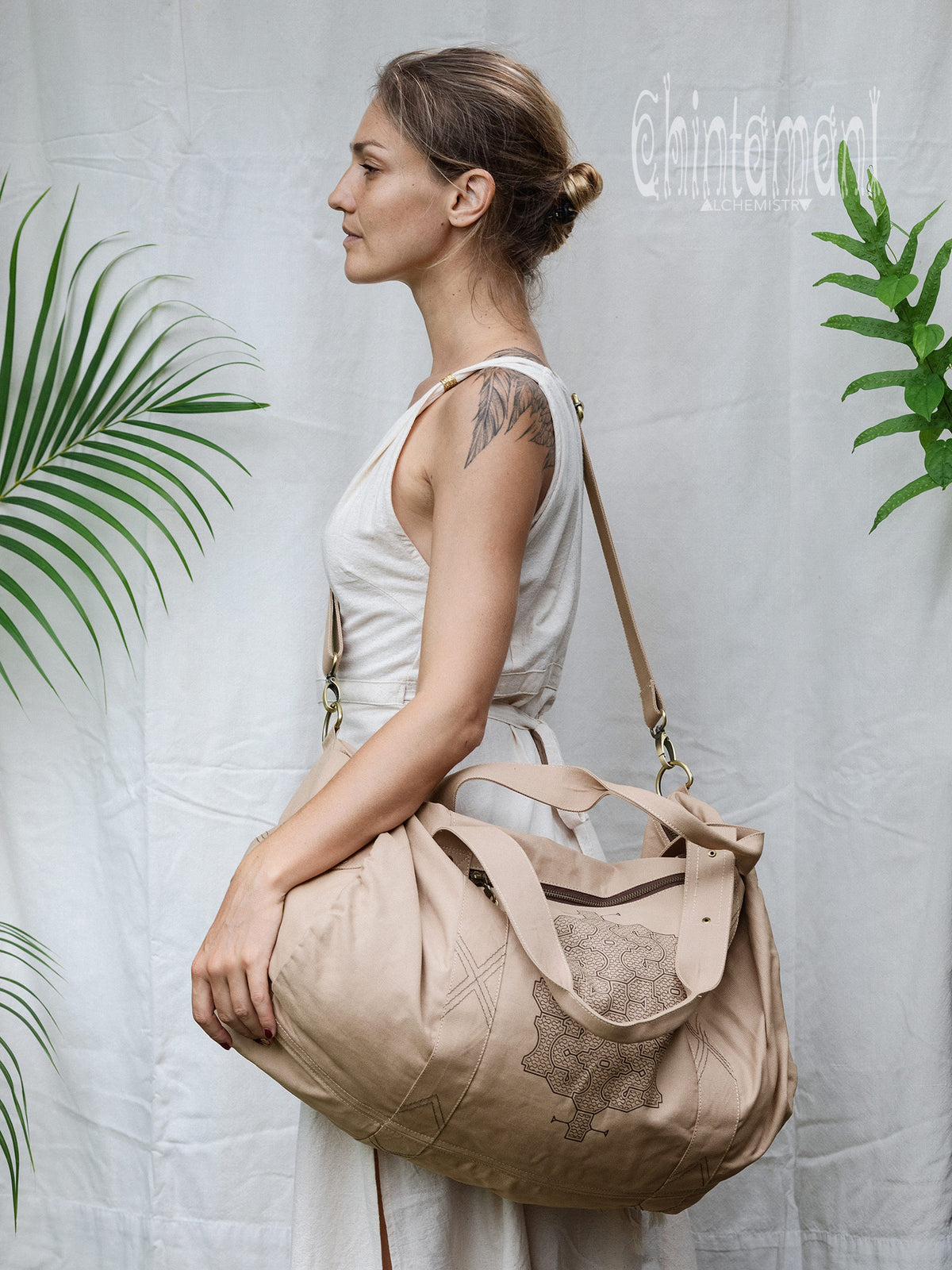 Tribal Duffle Bag / Beige