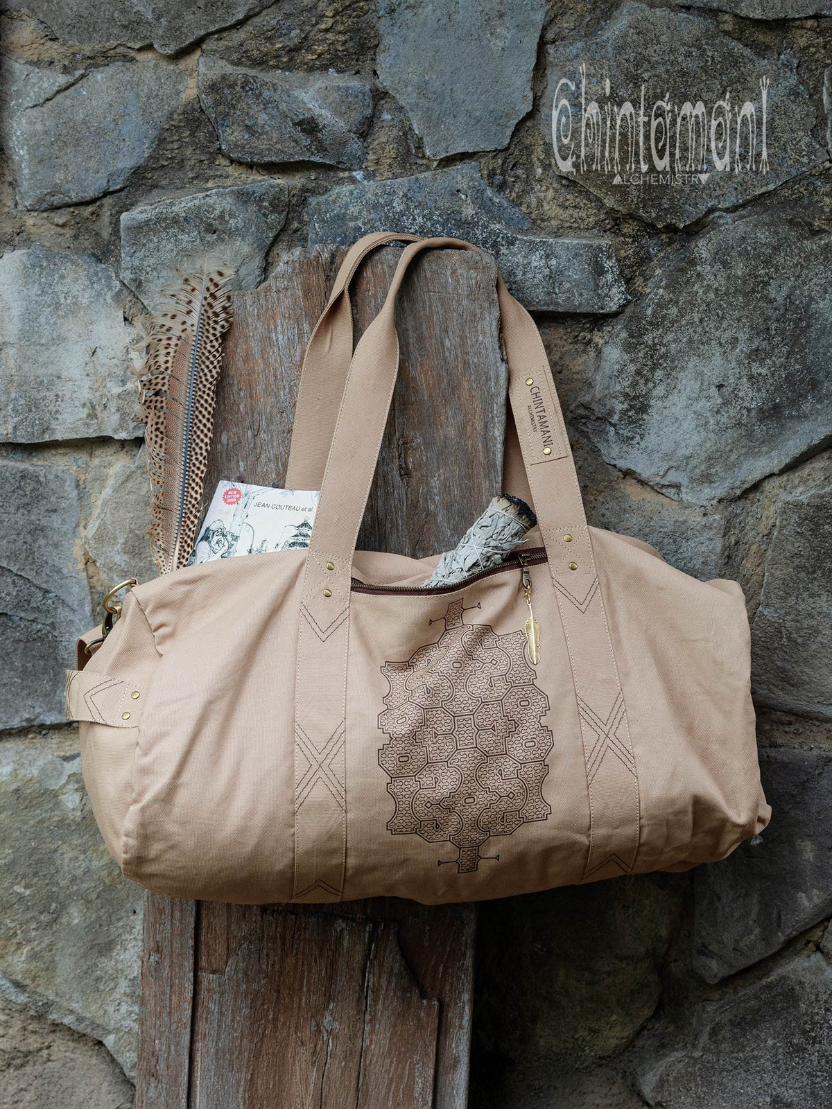 Tribal Duffle Bag / Beige