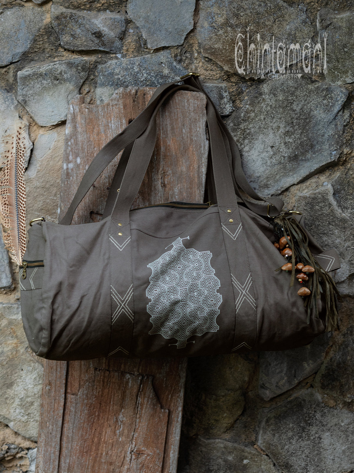 Tribal Duffle Bag / Dark Gray