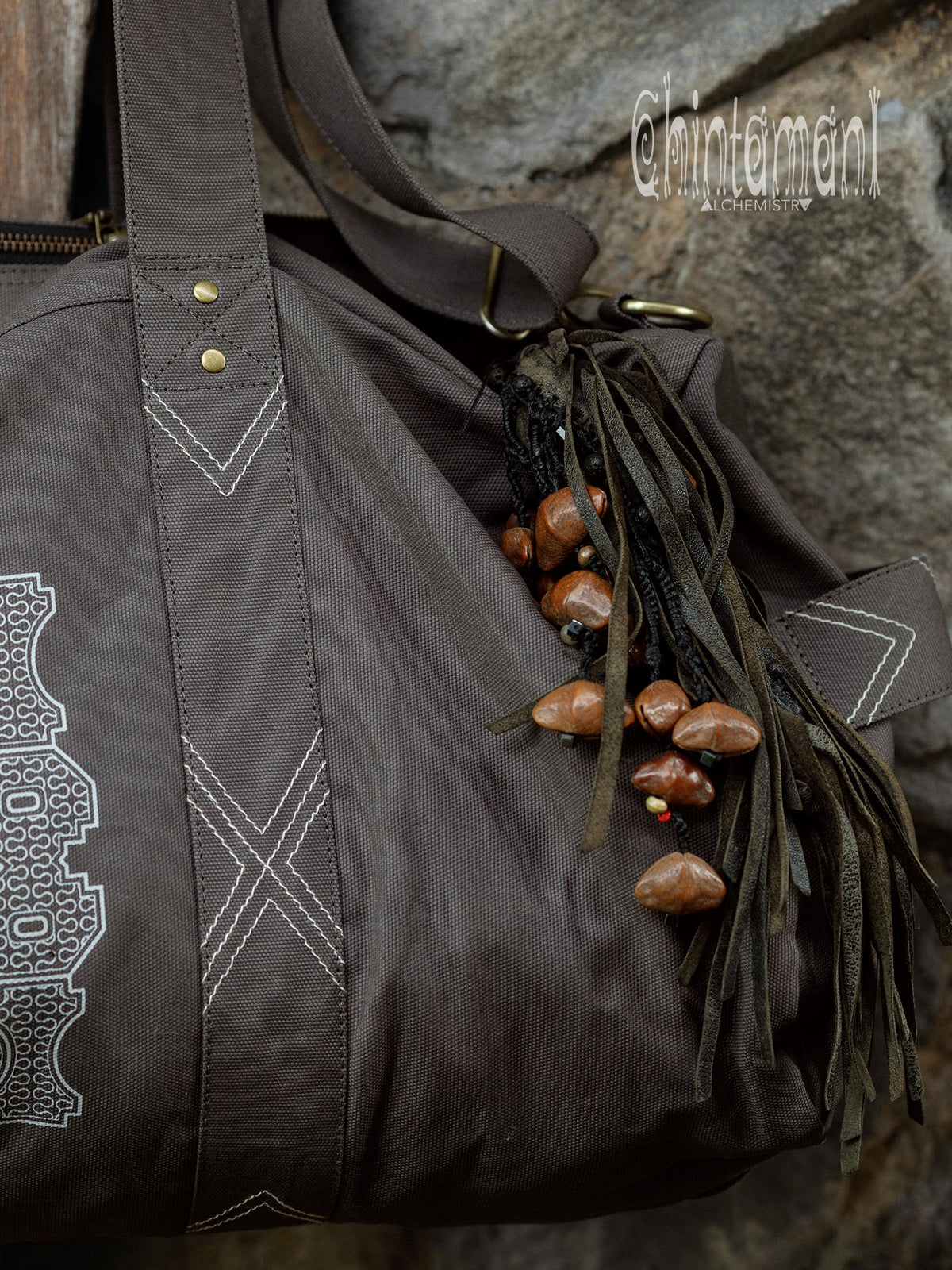 Tribal Duffle Bag / Dark Gray