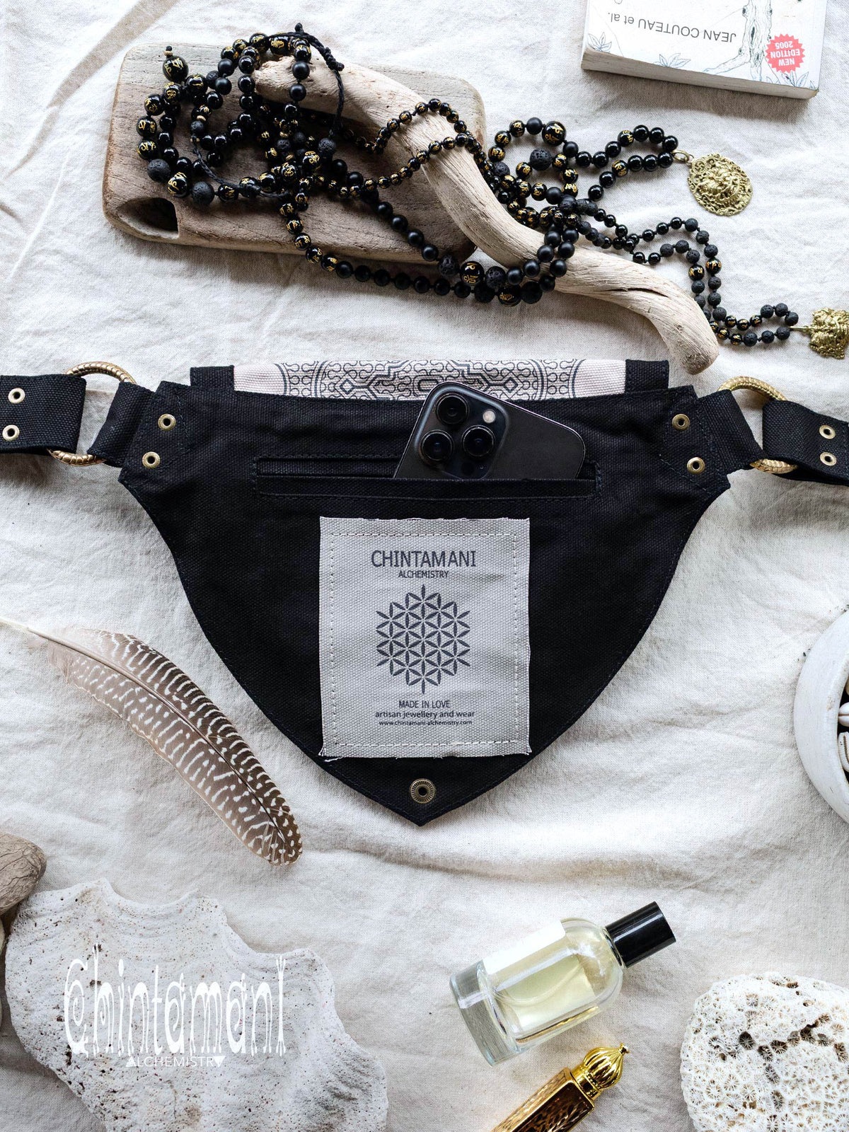 Shipibo Waist Bag / Black & Gray