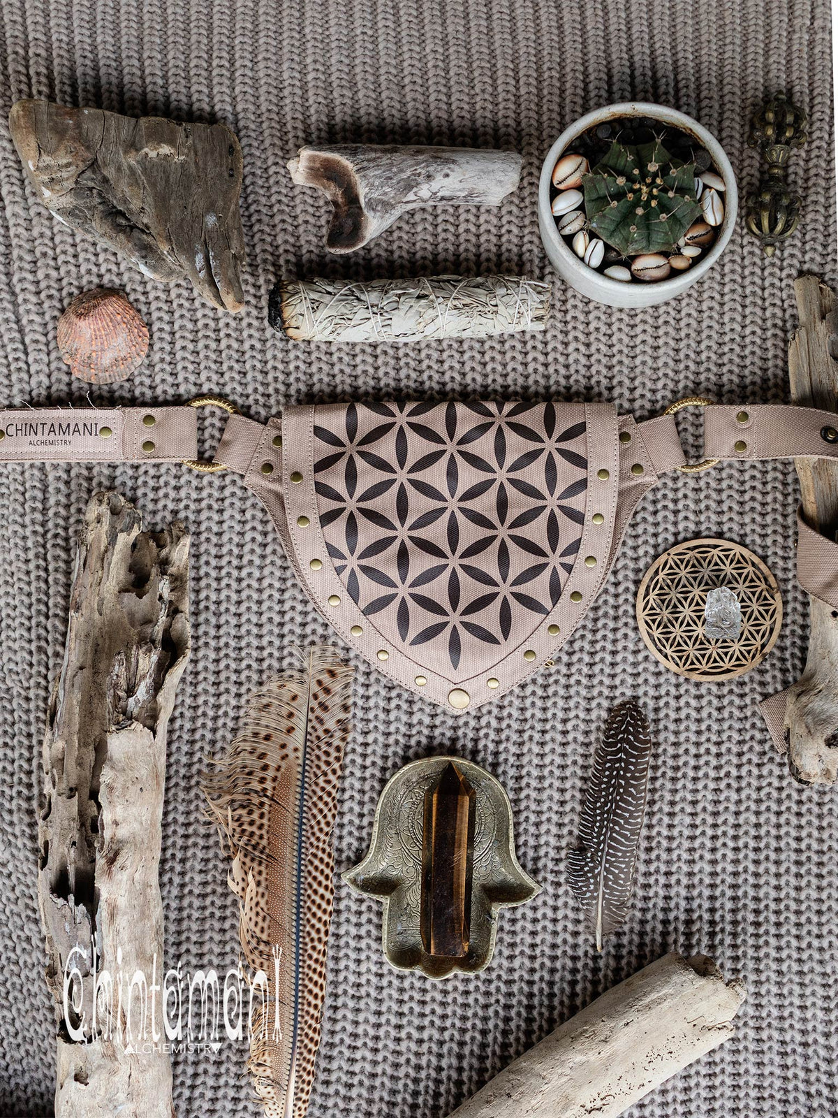 Flower Waist Bag / Beige