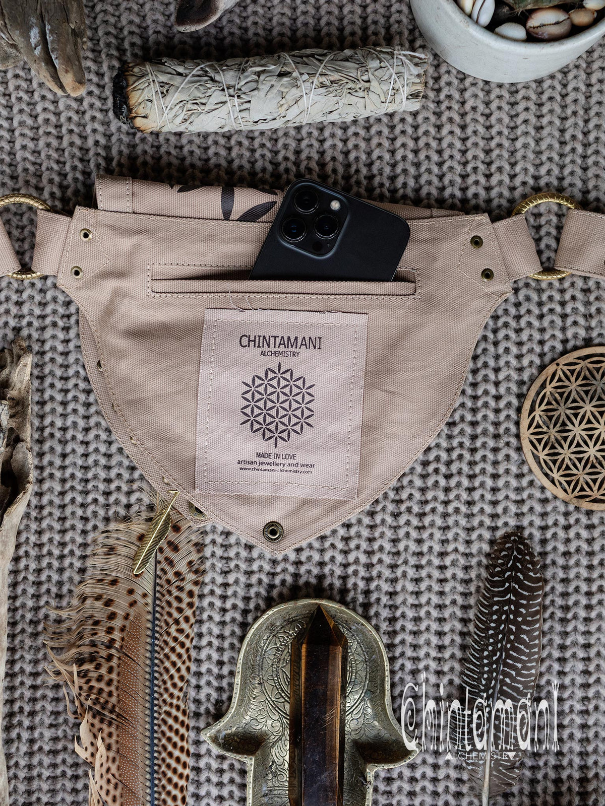 Flower Waist Bag / Beige