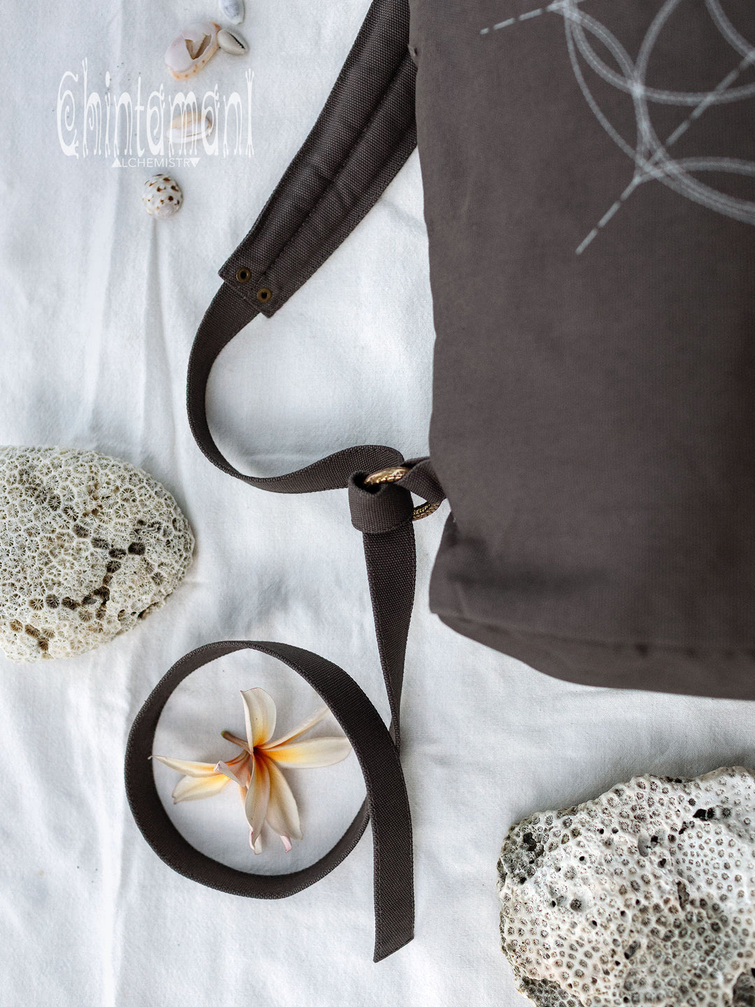 Flower RollTop Backpack / Dark Gray