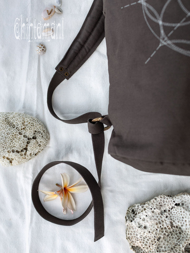 Flower RollTop Backpack / Dark Gray