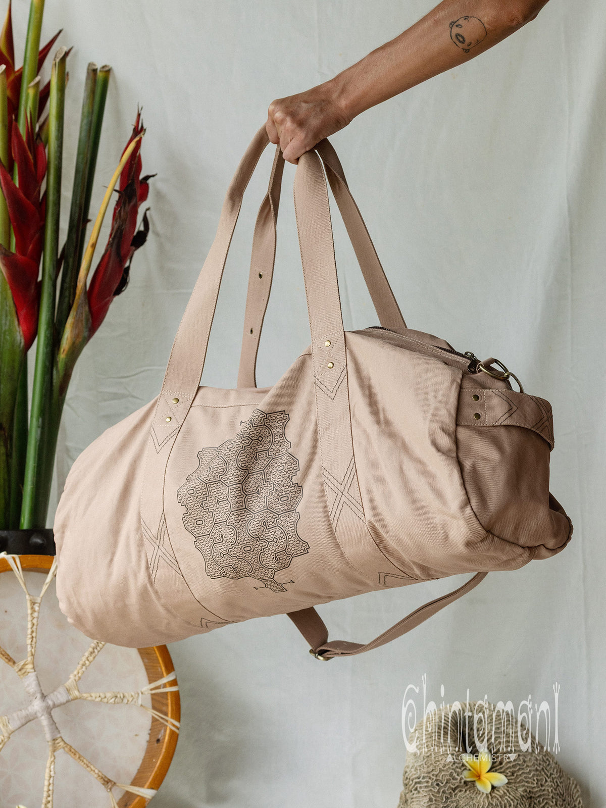 Tribal Duffle Bag / Beige