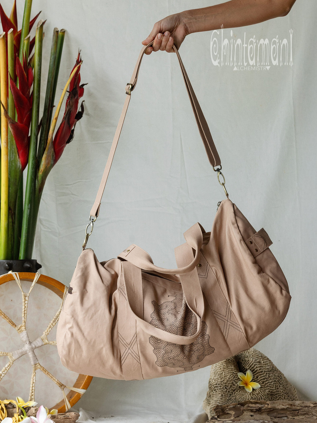 Tribal Duffle Bag / Beige