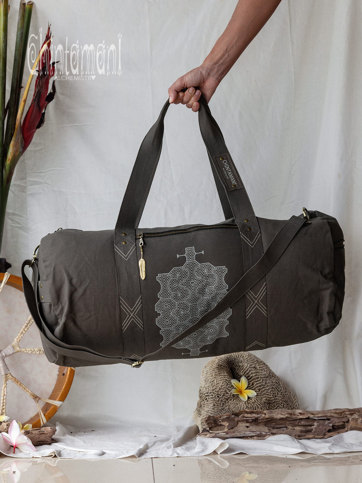 Tribal Duffle Bag / Dark Gray