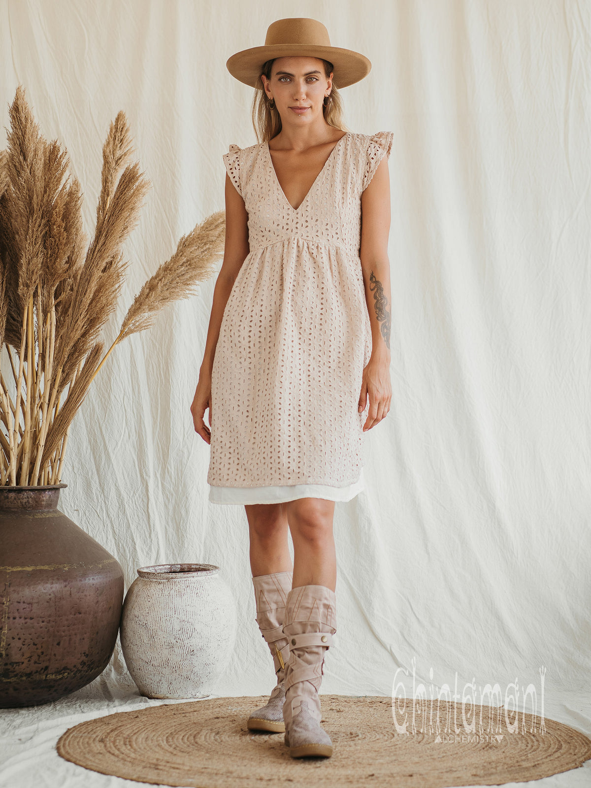 High Tribal Boots / Beige