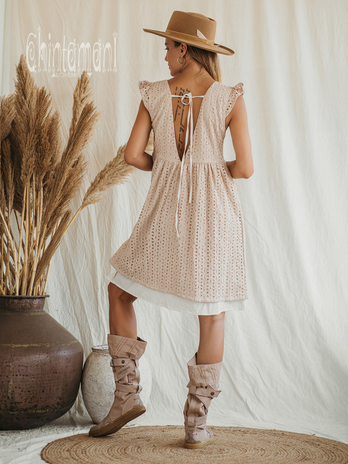 High Tribal Boots / Beige