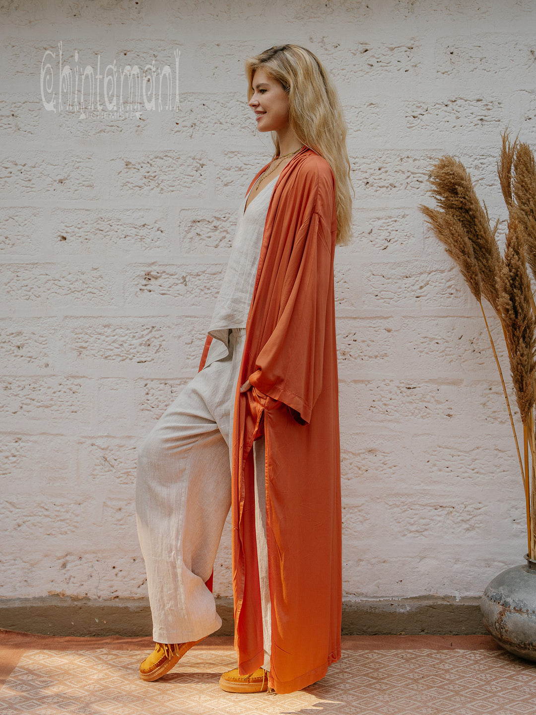 Ahimsa Silk Kimono / Terracota