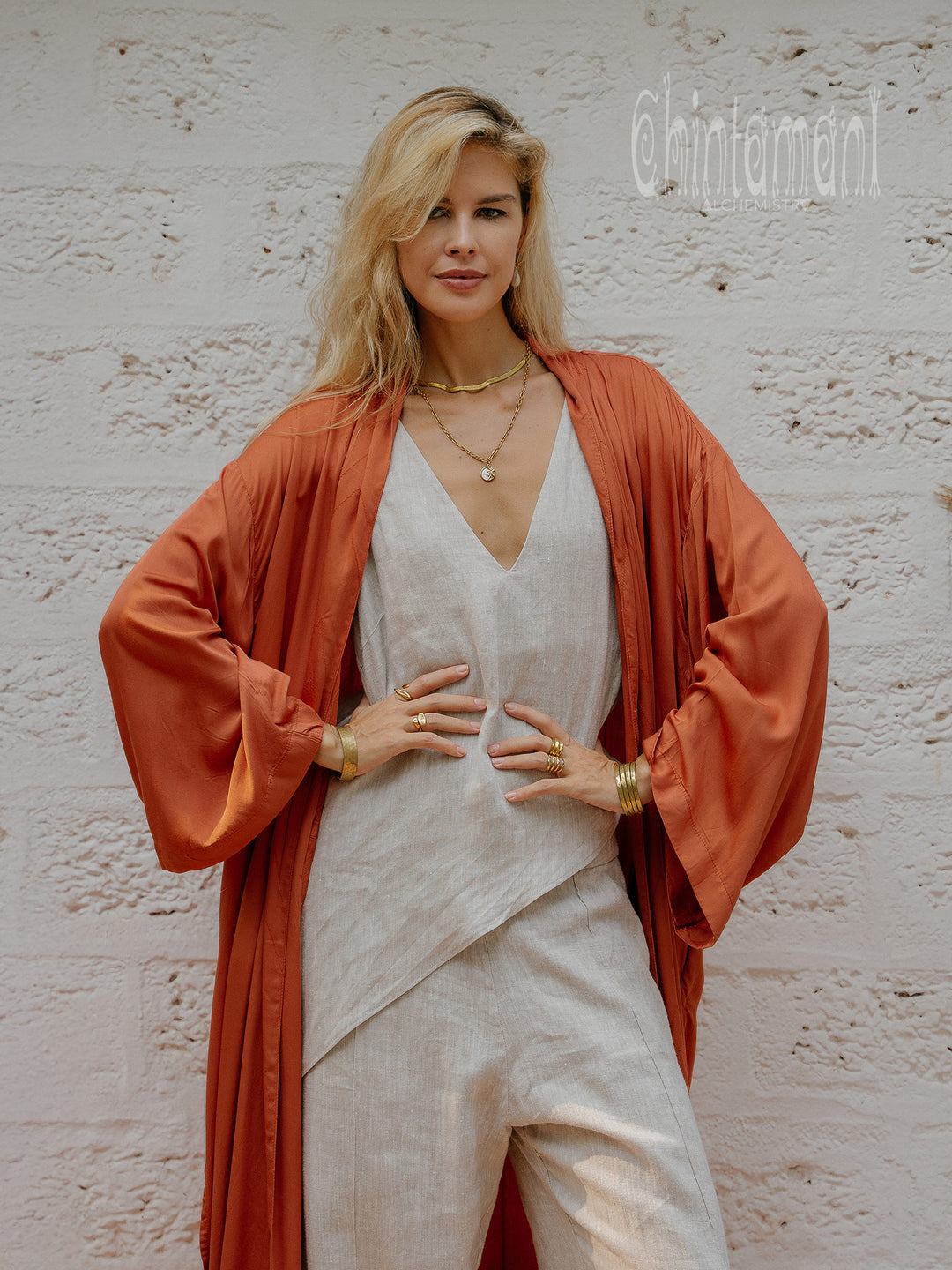 Ahimsa Silk Kimono / Terracota