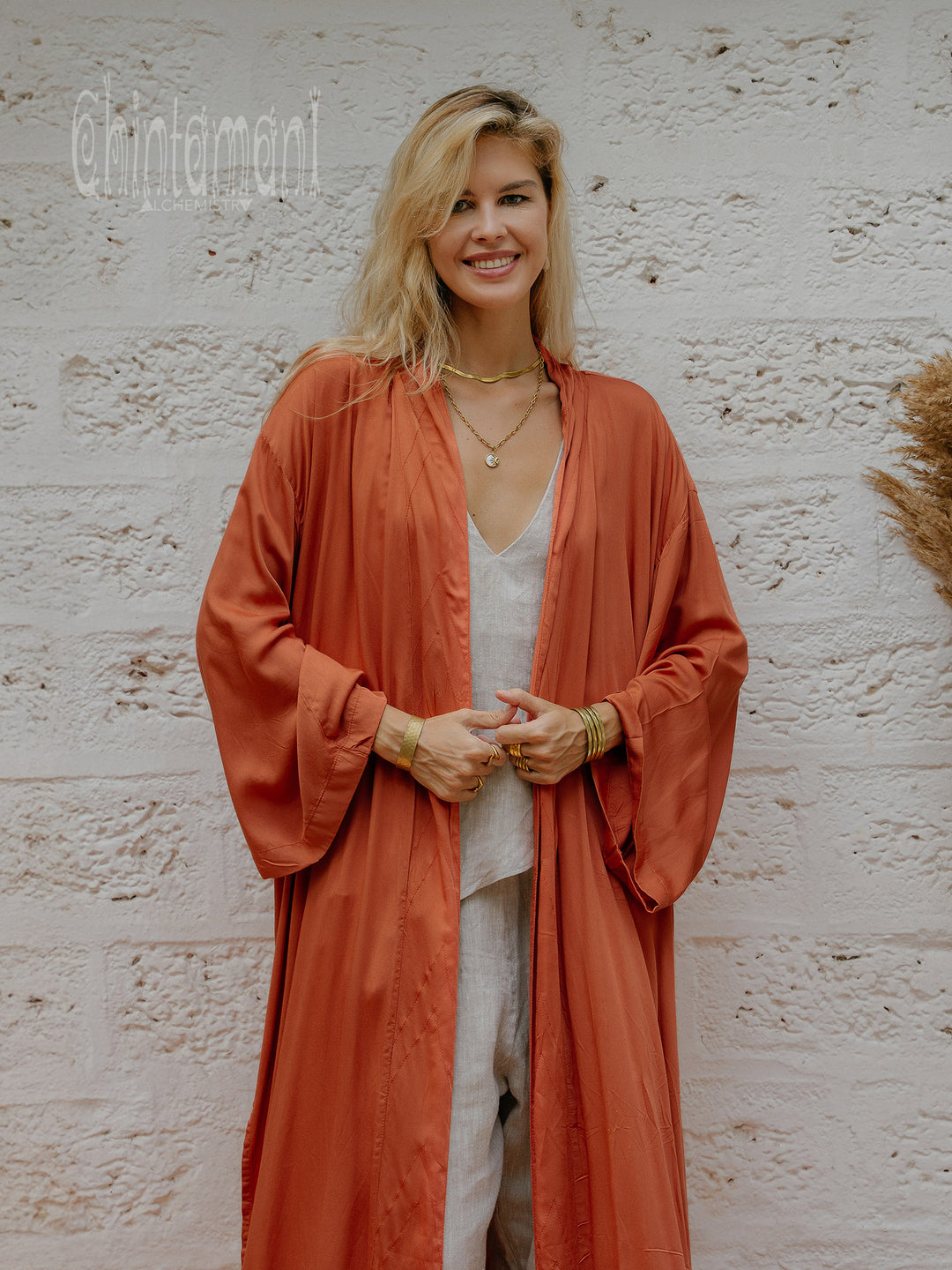 Ahimsa Silk Kimono / Terracota
