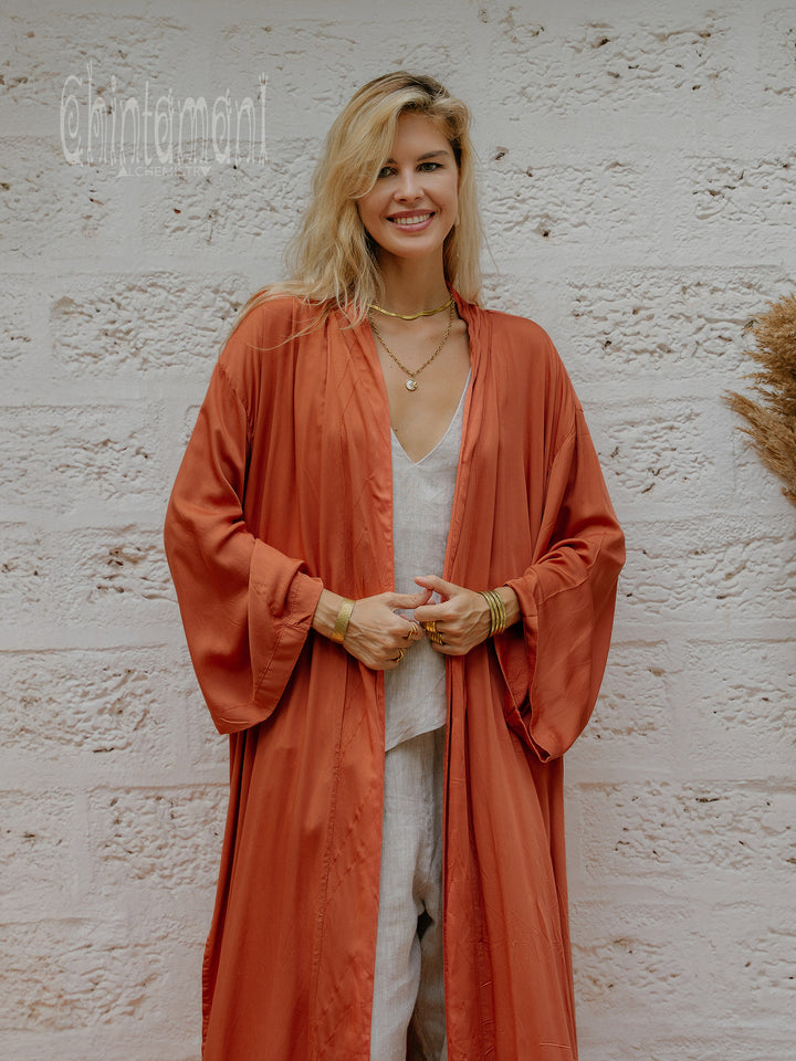 Ahimsa Silk Kimono / Terracota