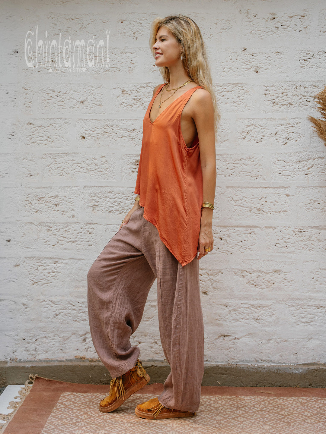 Ahimsa Silk Top / Terracota
