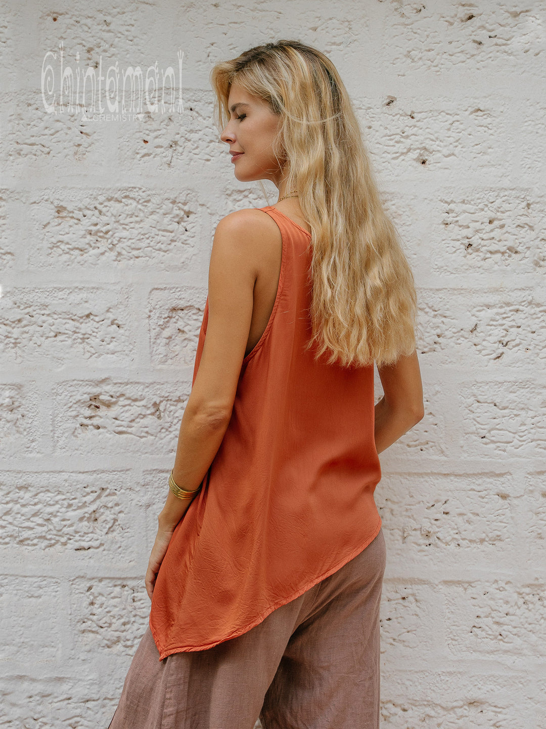 Ahimsa Silk Top / Terracota