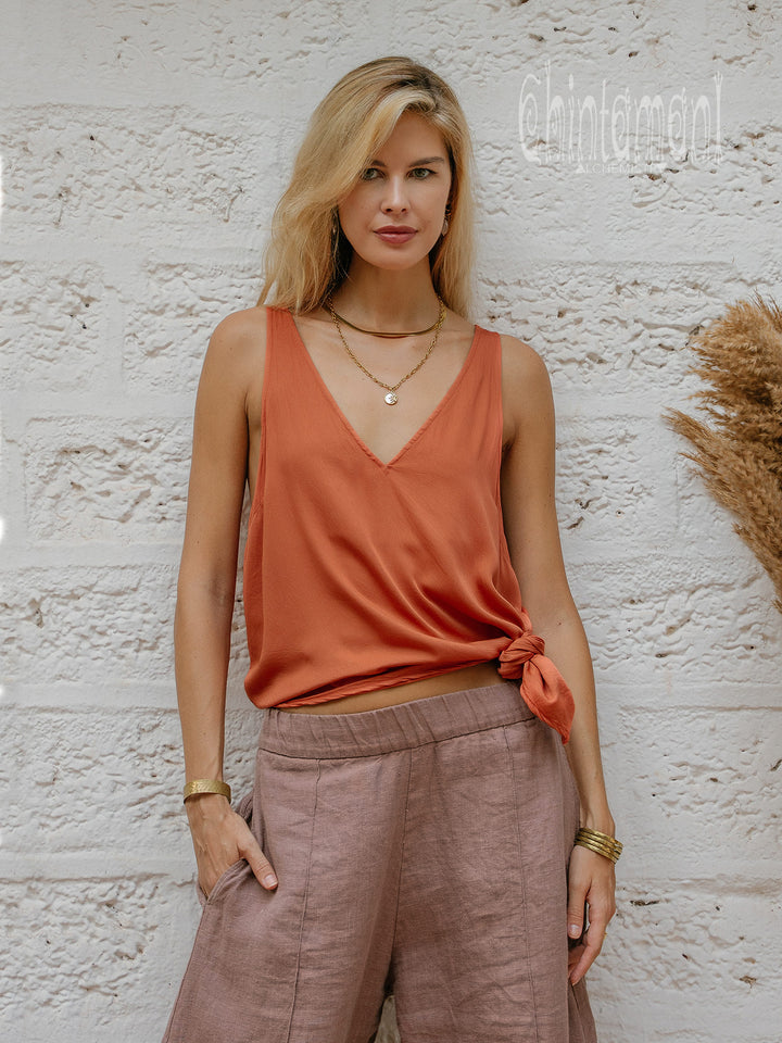 Ahimsa Silk Top / Terracota