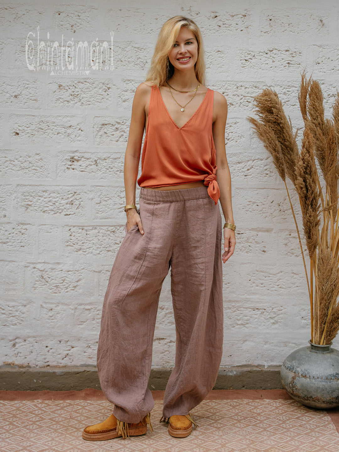 Ahimsa Silk Top / Terracota