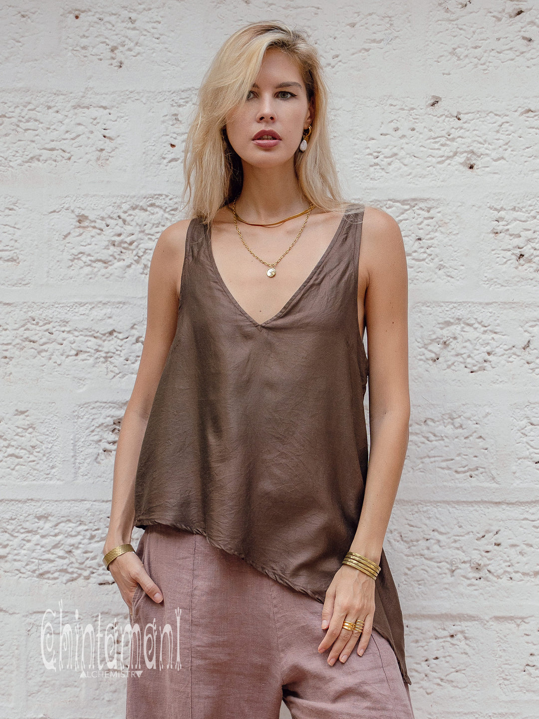 Ahimsa Silk Top / Chocolate