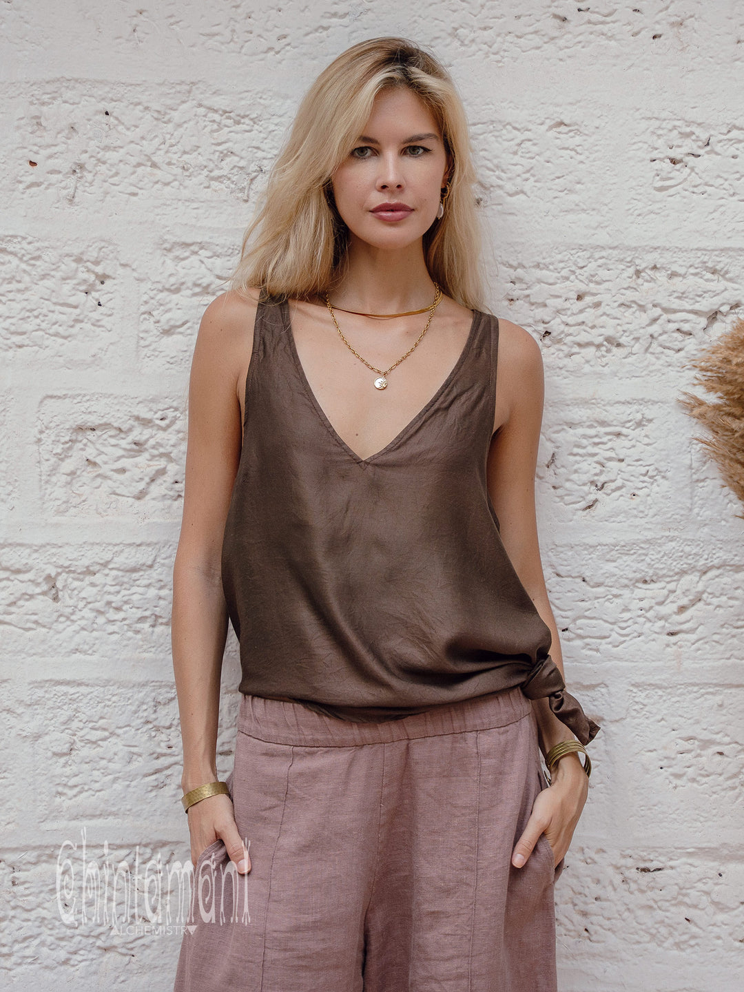 Ahimsa Silk Top / Chocolate
