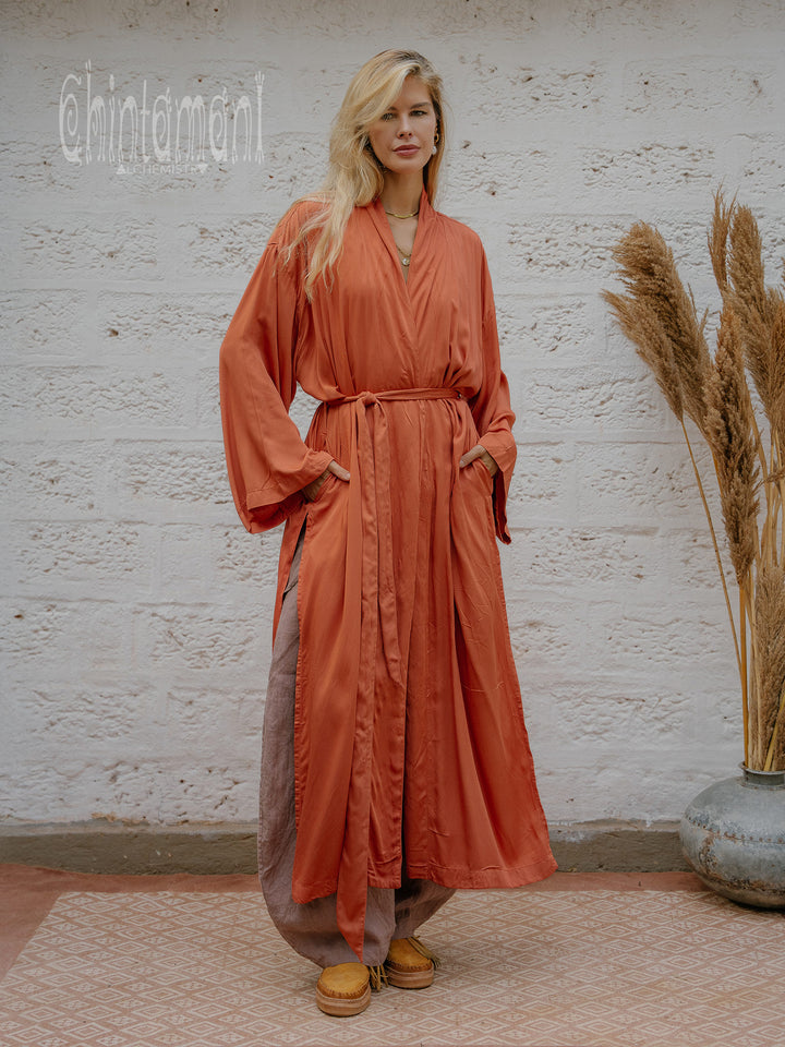 Ahimsa Silk Kimono / Terracota