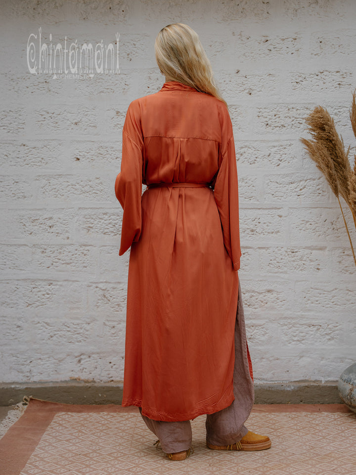Ahimsa Silk Kimono / Terracota
