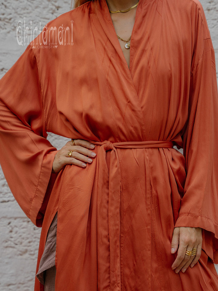 Ahimsa Silk Kimono / Terracota