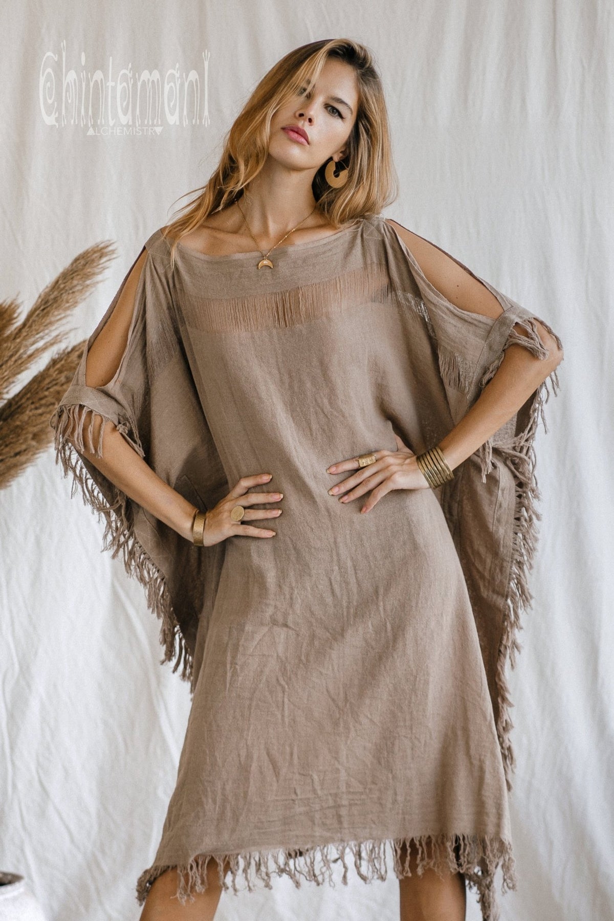 Beach Poncho Dress / Coffee - ChintamaniAlchemi