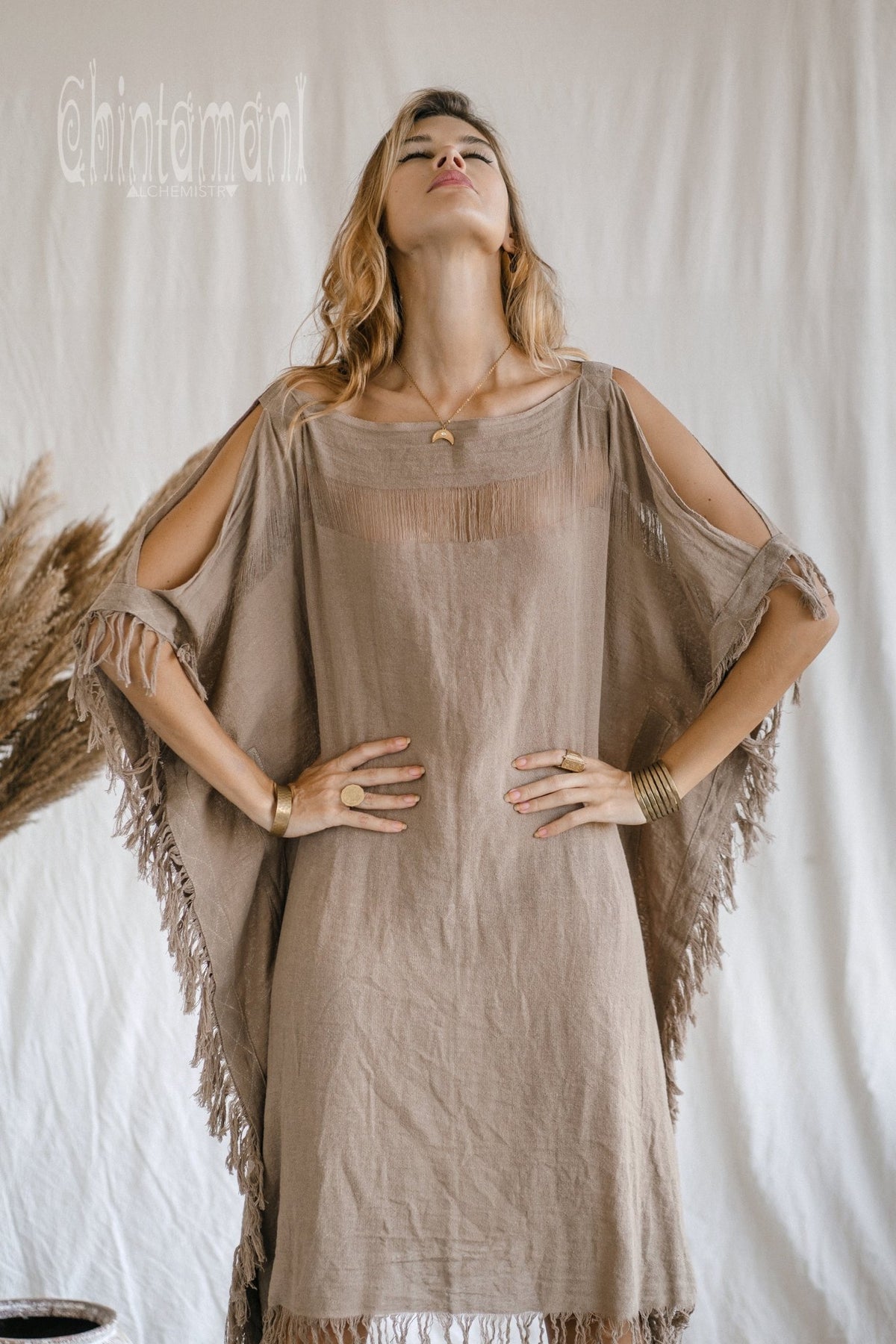 Beach Poncho Dress / Coffee - ChintamaniAlchemi