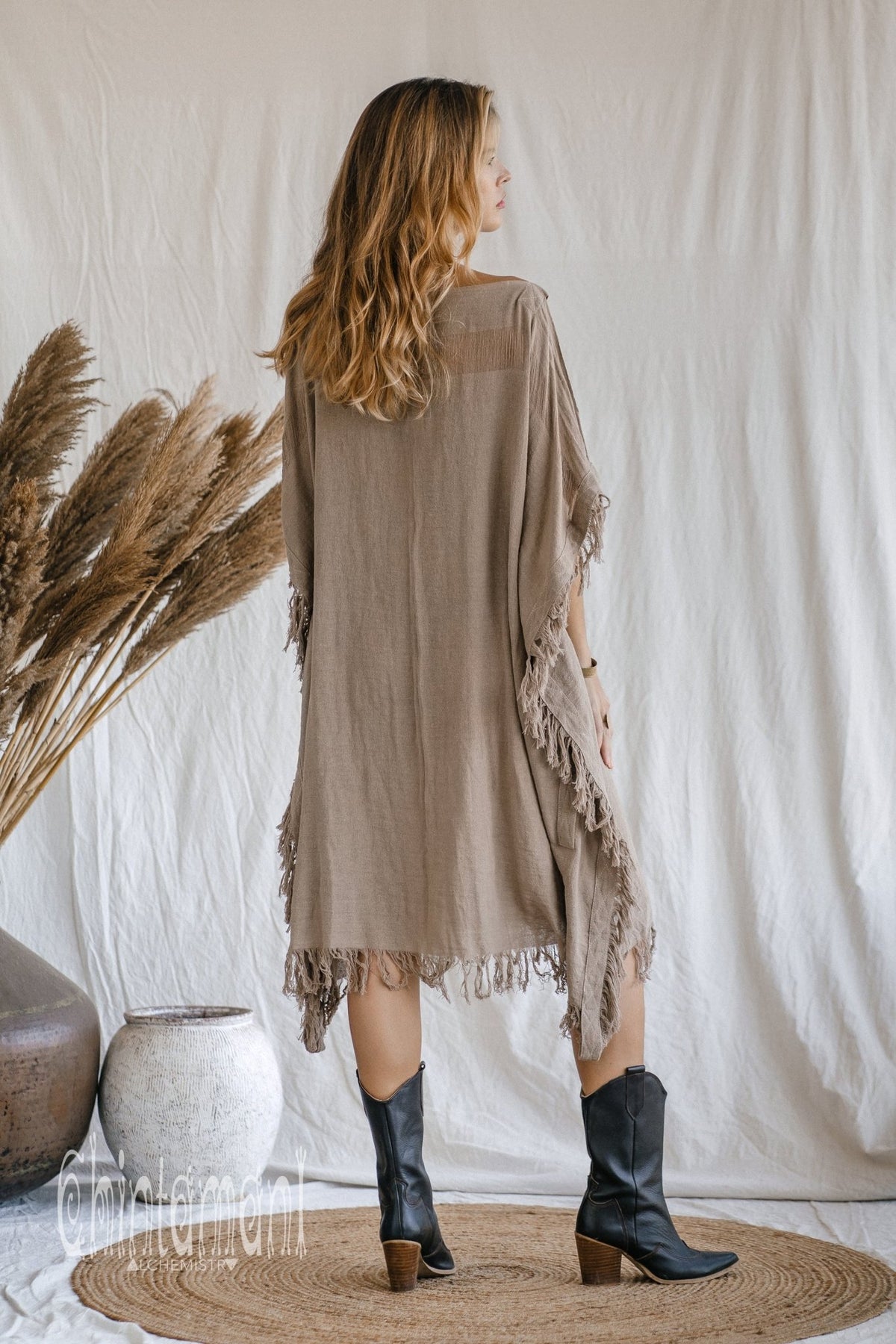 Beach Poncho Dress / Coffee - ChintamaniAlchemi