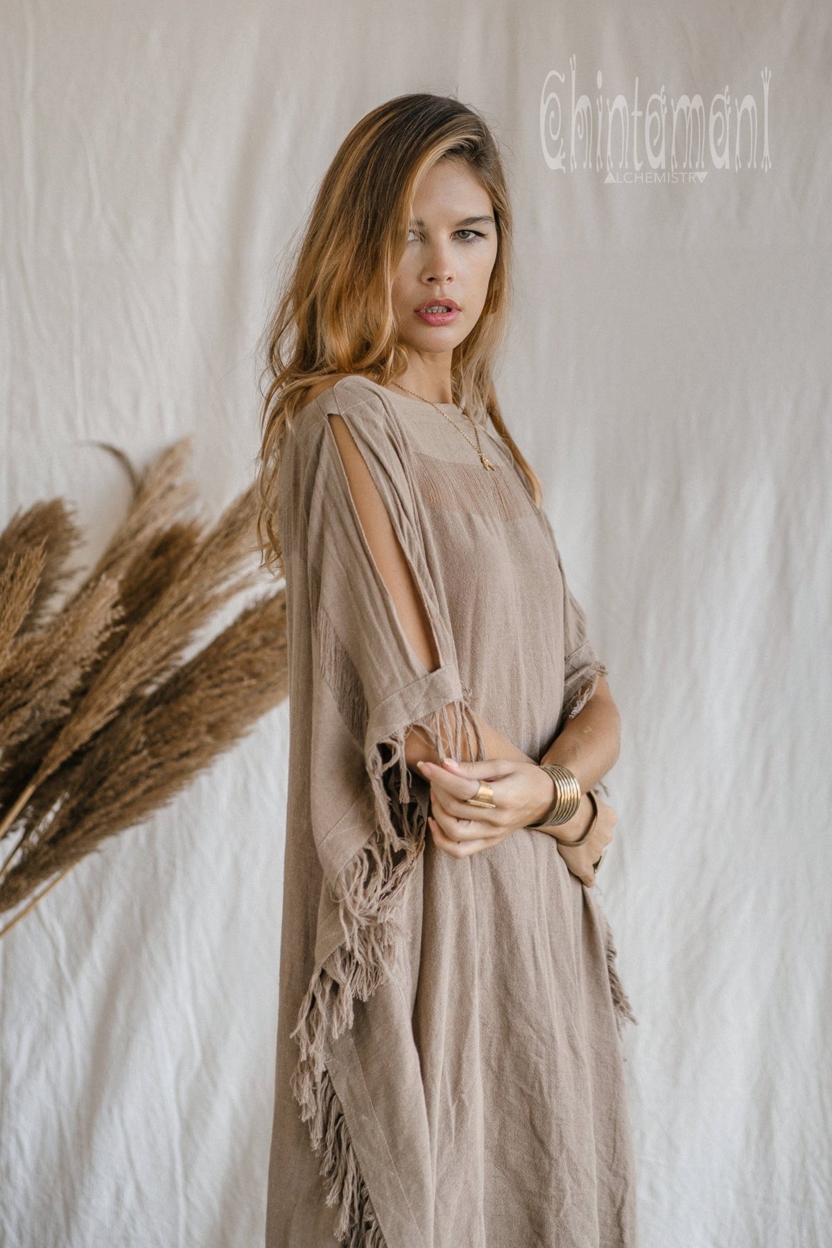 Beach Poncho Dress / Coffee - ChintamaniAlchemi