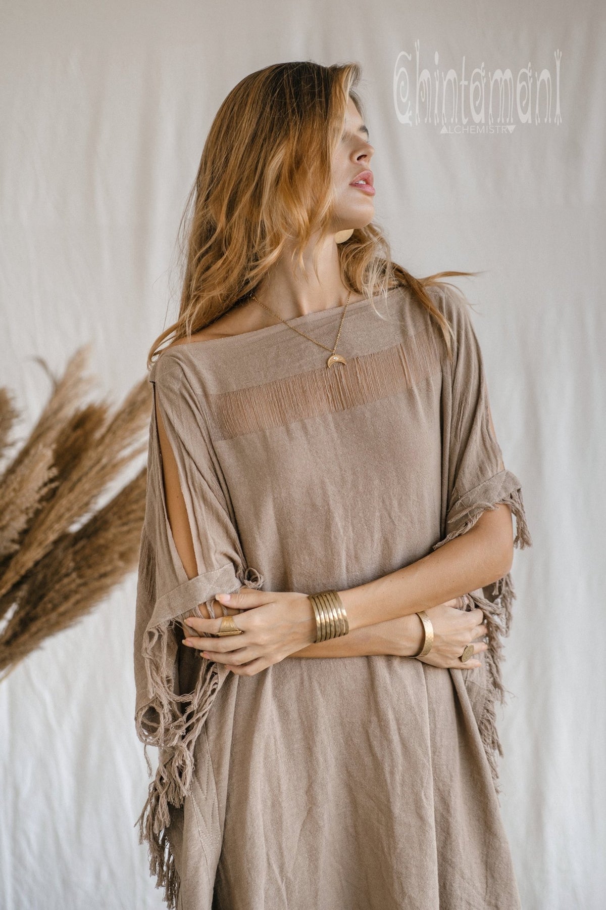 Beach Poncho Dress / Coffee - ChintamaniAlchemi