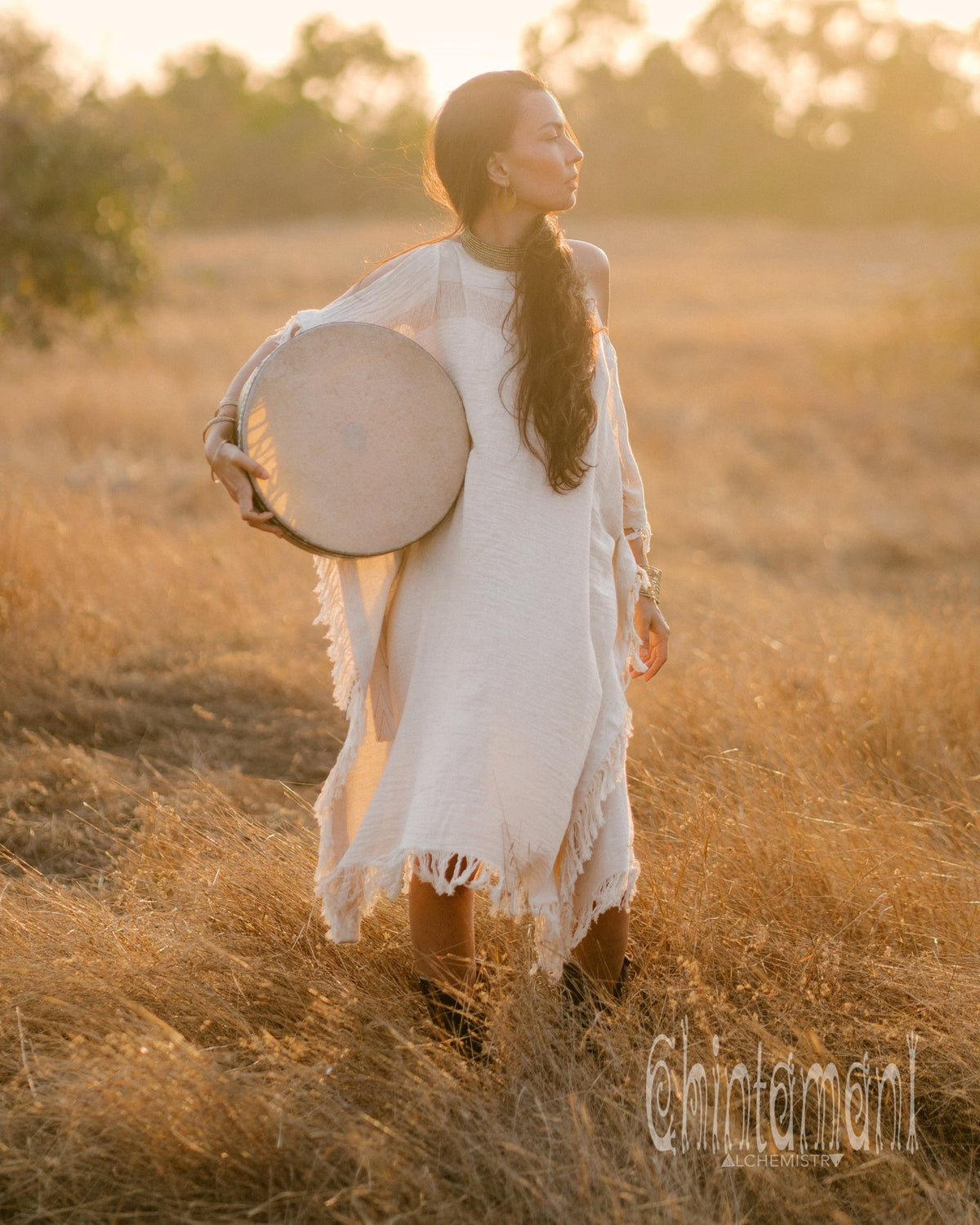 Beach Poncho Dress / Off White - ChintamaniAlchemi