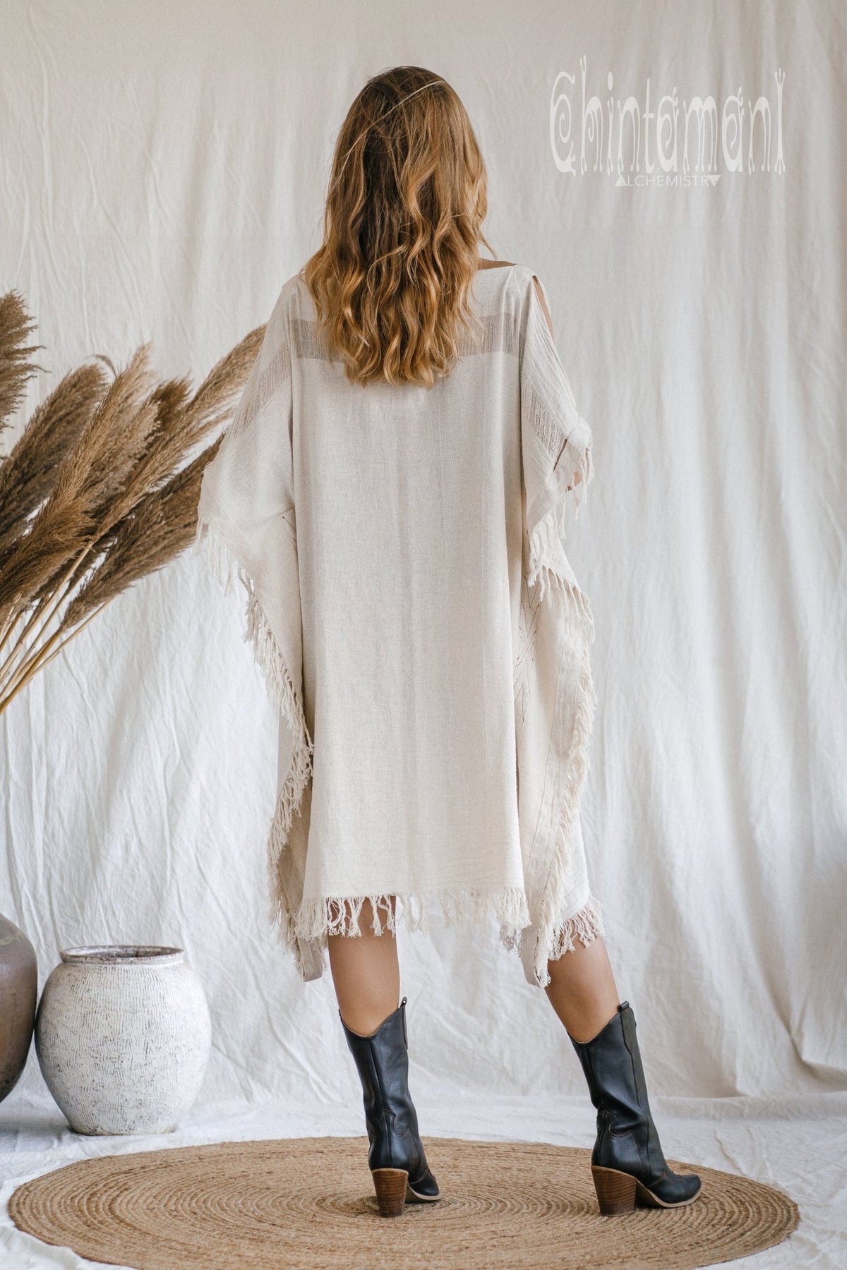 Beach Poncho Dress / Off White - ChintamaniAlchemi