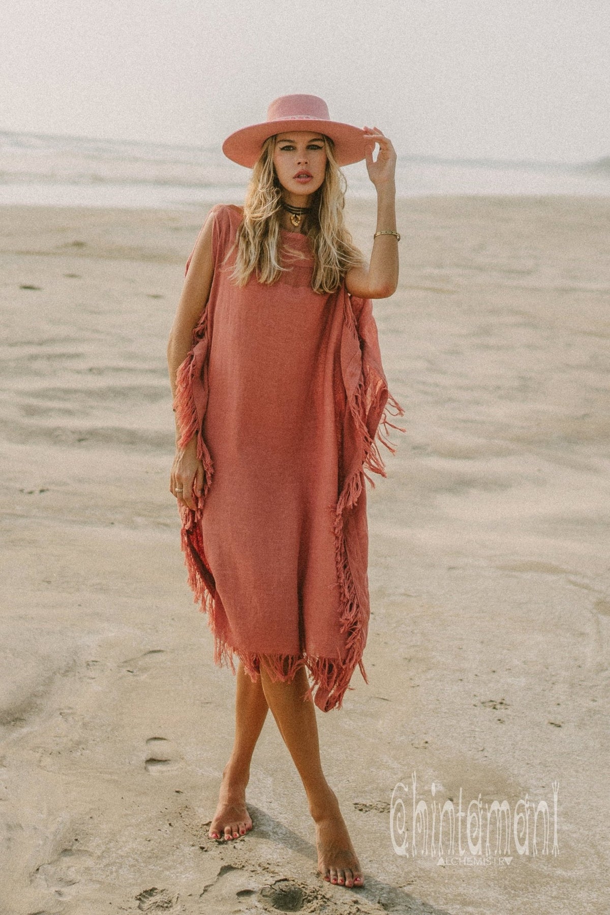 Beach Poncho Dress / Soft Pink - ChintamaniAlchemi