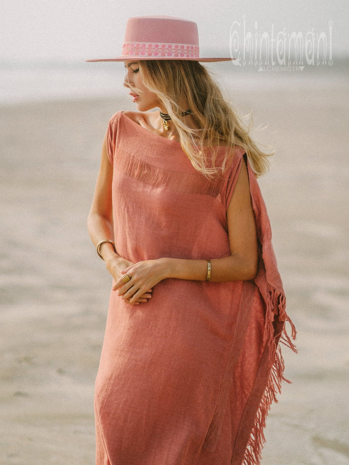 Beach Poncho Dress / Soft Pink - ChintamaniAlchemi