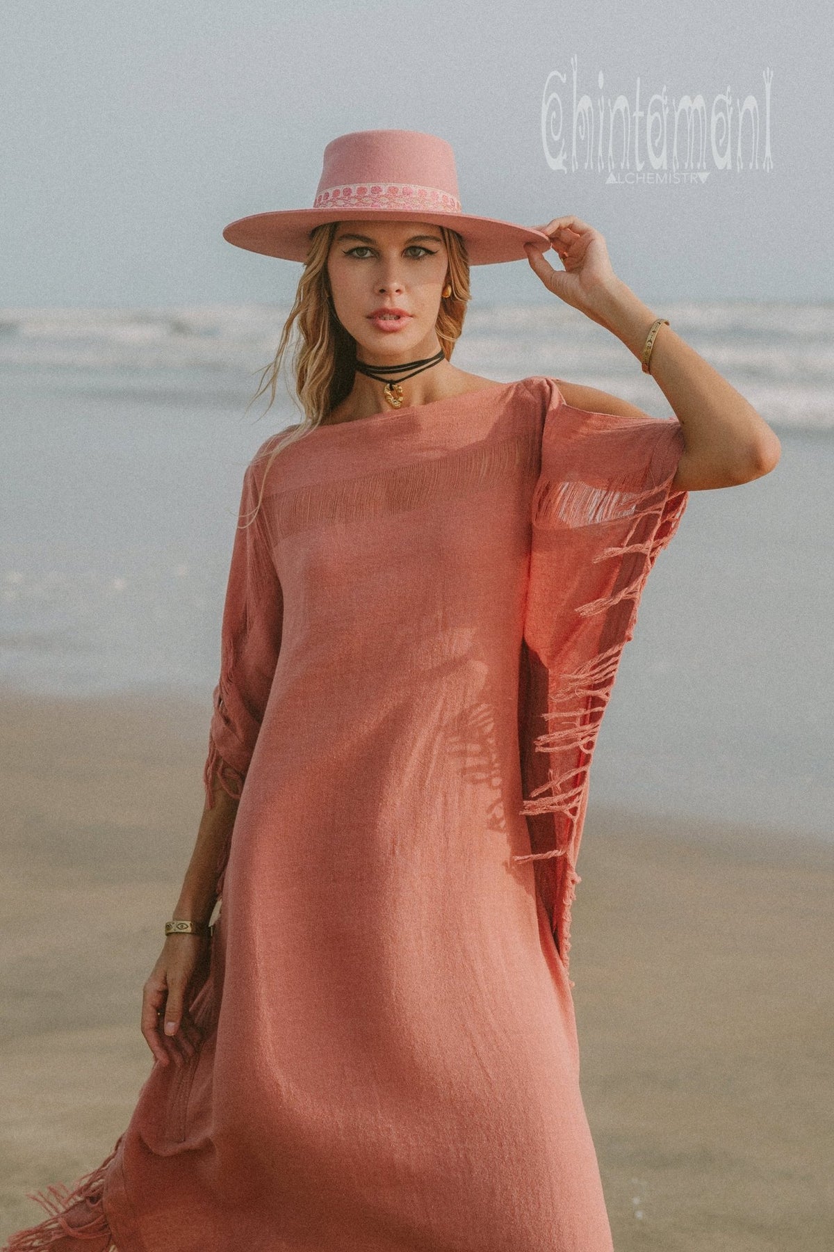 Beach Poncho Dress / Soft Pink - ChintamaniAlchemi