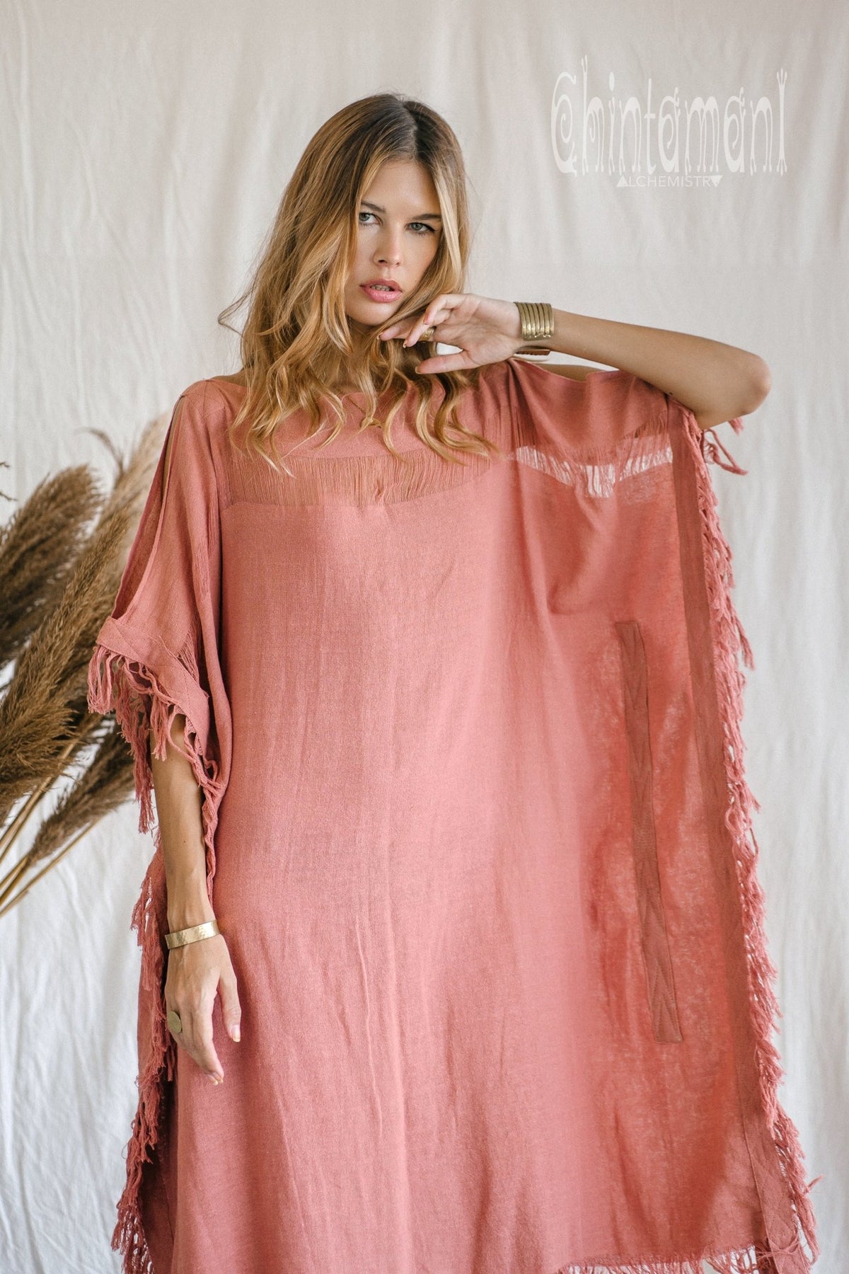 Beach Poncho Dress / Soft Pink - ChintamaniAlchemi