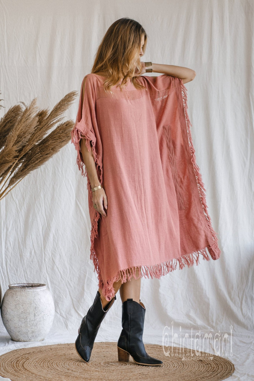 Beach Poncho Dress / Soft Pink - ChintamaniAlchemi Beach Poncho Dress / Soft Pink - ChintamaniAlchemi