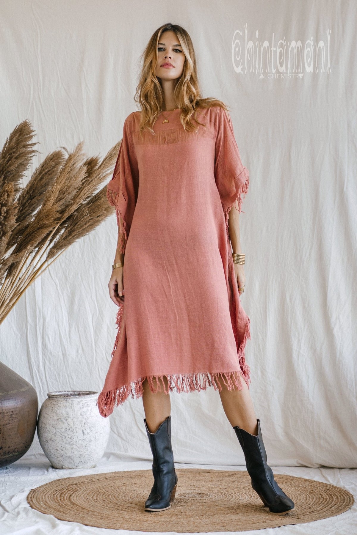 Beach Poncho Dress / Soft Pink - ChintamaniAlchemi