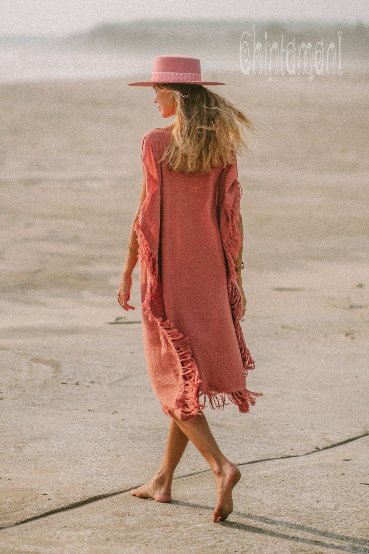 Beach Poncho Dress / Soft Pink - ChintamaniAlchemi