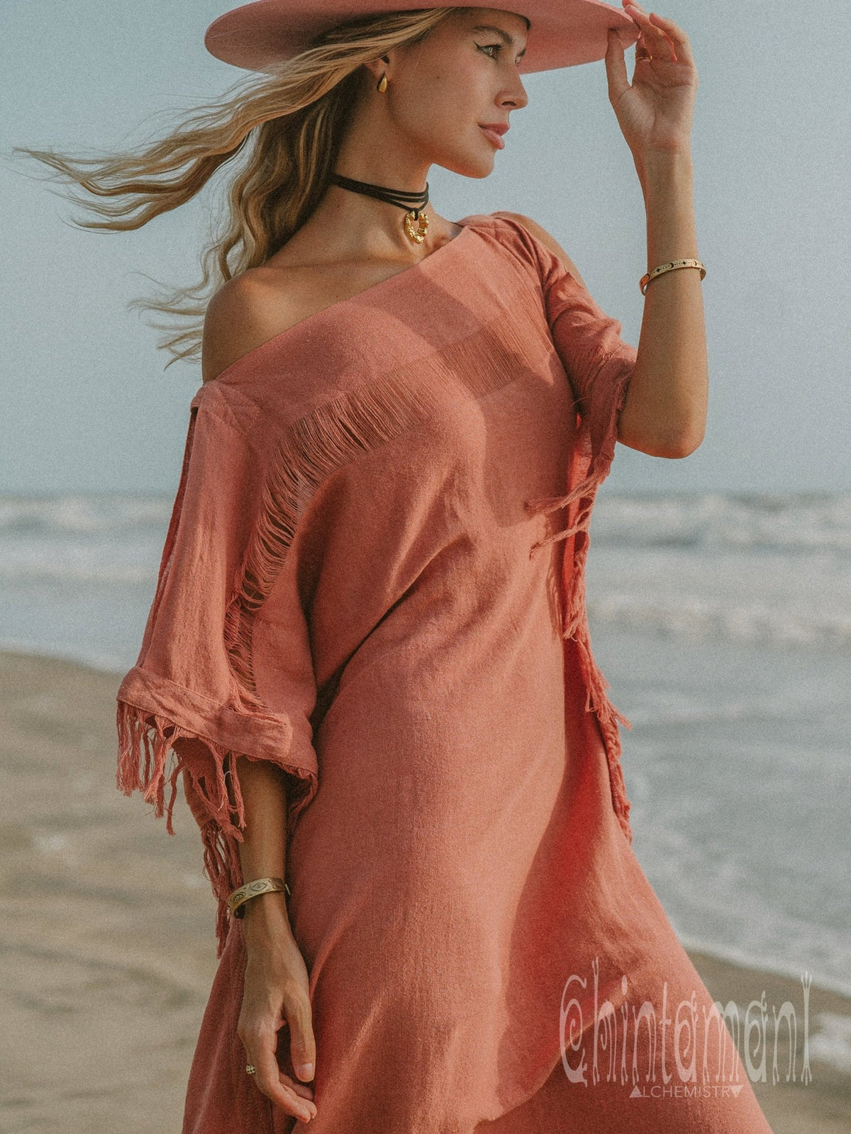 Beach Poncho Dress / Soft Pink - ChintamaniAlchemi