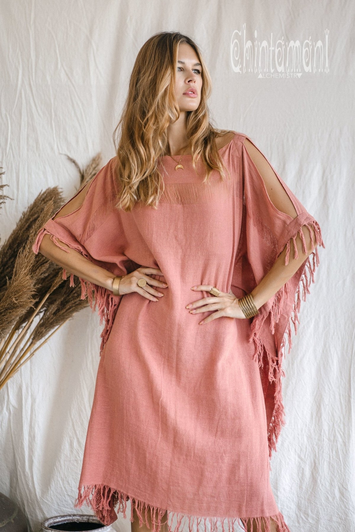 Beach Poncho Dress / Soft Pink - ChintamaniAlchemi